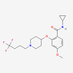 molecular formula C20H27F3N2O3 B5129896 N-cyclopropyl-4-methoxy-2-{[1-(4,4,4-trifluorobutyl)-4-piperidinyl]oxy}benzamide 