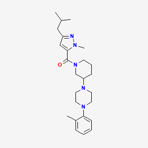 molecular formula C25H37N5O B5129900 1-{1-[(3-isobutyl-1-methyl-1H-pyrazol-5-yl)carbonyl]-3-piperidinyl}-4-(2-methylphenyl)piperazine 