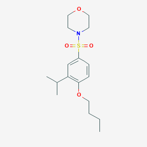 molecular formula C17H27NO4S B512991 Butyl 2-isopropyl-4-(4-morpholinylsulfonyl)phenyl ether CAS No. 941232-26-4