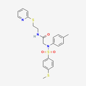 molecular formula C23H25N3O3S3 B5129913 N~2~-(4-methylphenyl)-N~2~-{[4-(methylthio)phenyl]sulfonyl}-N~1~-[2-(2-pyridinylthio)ethyl]glycinamide 