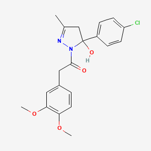 molecular formula C20H21ClN2O4 B5129938 5-(4-chlorophenyl)-1-[(3,4-dimethoxyphenyl)acetyl]-3-methyl-4,5-dihydro-1H-pyrazol-5-ol 