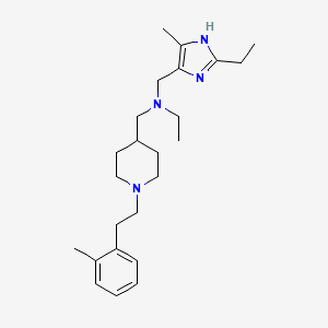 molecular formula C24H38N4 B5129939 N-[(2-ethyl-4-methyl-1H-imidazol-5-yl)methyl]-N-({1-[2-(2-methylphenyl)ethyl]-4-piperidinyl}methyl)ethanamine 