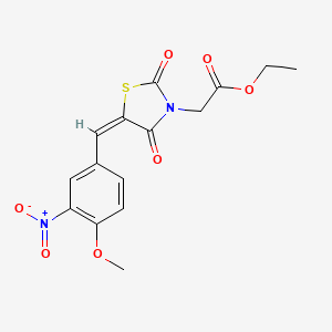 molecular formula C15H14N2O7S B5129949 ethyl [5-(4-methoxy-3-nitrobenzylidene)-2,4-dioxo-1,3-thiazolidin-3-yl]acetate 