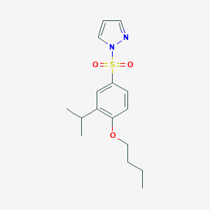 butyl 2-isopropyl-4-(1H-pyrazol-1-ylsulfonyl)phenyl ether