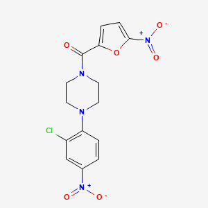molecular formula C15H13ClN4O6 B5129964 1-(2-chloro-4-nitrophenyl)-4-(5-nitro-2-furoyl)piperazine CAS No. 6015-86-7