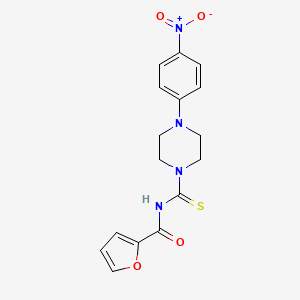 molecular formula C16H16N4O4S B5129980 N-{[4-(4-nitrophenyl)-1-piperazinyl]carbonothioyl}-2-furamide 