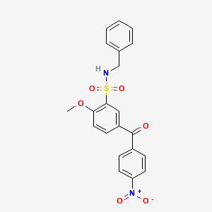 molecular formula C21H18N2O6S B5129988 N-benzyl-2-methoxy-5-(4-nitrobenzoyl)benzenesulfonamide 