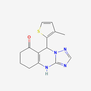 molecular formula C14H14N4OS B5130005 9-(3-methyl-2-thienyl)-5,6,7,9-tetrahydro[1,2,4]triazolo[5,1-b]quinazolin-8(4H)-one 