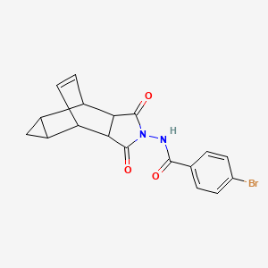 4-bromo-N-(3,5-dioxo-4-azatetracyclo[5.3.2.0~2,6~.0~8,10~]dodec-11-en-4-yl)benzamide