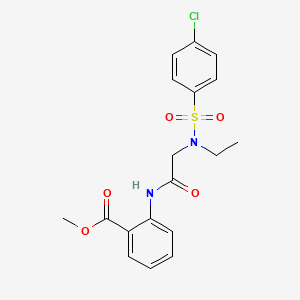 molecular formula C18H19ClN2O5S B5130019 methyl 2-({N-[(4-chlorophenyl)sulfonyl]-N-ethylglycyl}amino)benzoate 