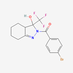 molecular formula C15H14BrF3N2O2 B5130034 2-(4-bromobenzoyl)-3-(trifluoromethyl)-3,3a,4,5,6,7-hexahydro-2H-indazol-3-ol 