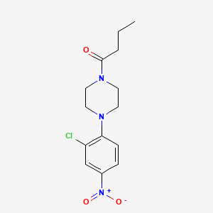 molecular formula C14H18ClN3O3 B5130049 1-butyryl-4-(2-chloro-4-nitrophenyl)piperazine 