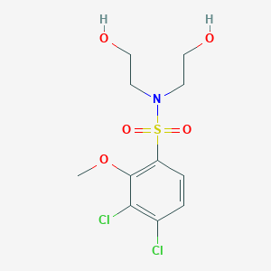 molecular formula C11H15Cl2NO5S B513005 [(3,4-Dichloro-2-methoxyphenyl)sulfonyl]bis(2-hydroxyethyl)amine CAS No. 942789-25-5
