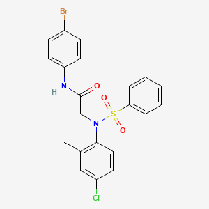 molecular formula C21H18BrClN2O3S B5130052 N~1~-(4-bromophenyl)-N~2~-(4-chloro-2-methylphenyl)-N~2~-(phenylsulfonyl)glycinamide 