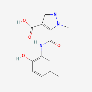 molecular formula C13H13N3O4 B5130064 5-{[(2-hydroxy-5-methylphenyl)amino]carbonyl}-1-methyl-1H-pyrazole-4-carboxylic acid 