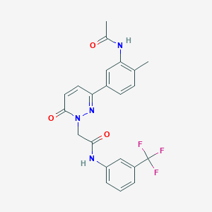 molecular formula C22H19F3N4O3 B5130087 2-[3-[3-(acetylamino)-4-methylphenyl]-6-oxo-1(6H)-pyridazinyl]-N-[3-(trifluoromethyl)phenyl]acetamide 