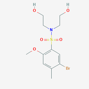 molecular formula C12H18BrNO5S B513010 Bis(2-hydroxyethyl)[(5-bromo-2-methoxy-4-methylphenyl)sulfonyl]amine CAS No. 942703-26-6