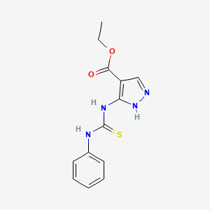 molecular formula C13H14N4O2S B5130108 ethyl 5-[(anilinocarbonothioyl)amino]-1H-pyrazole-4-carboxylate 