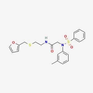 molecular formula C22H24N2O4S2 B5130112 N~1~-{2-[(2-furylmethyl)thio]ethyl}-N~2~-(3-methylphenyl)-N~2~-(phenylsulfonyl)glycinamide 