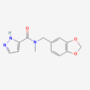molecular formula C13H13N3O3 B5130139 N-(1,3-benzodioxol-5-ylmethyl)-N-methyl-1H-pyrazole-3-carboxamide 