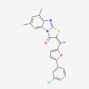 molecular formula C22H15ClN2O2S B5130153 2-{[5-(3-chlorophenyl)-2-furyl]methylene}-6,8-dimethyl[1,3]thiazolo[3,2-a]benzimidazol-3(2H)-one 