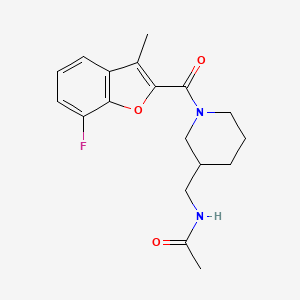 molecular formula C18H21FN2O3 B5130163 N-({1-[(7-fluoro-3-methyl-1-benzofuran-2-yl)carbonyl]-3-piperidinyl}methyl)acetamide 