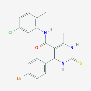 molecular formula C19H17BrClN3OS B5130178 4-(4-bromophenyl)-N-(5-chloro-2-methylphenyl)-6-methyl-2-thioxo-1,2,3,4-tetrahydro-5-pyrimidinecarboxamide 