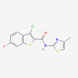 molecular formula C13H8ClFN2OS2 B5130221 3-chloro-6-fluoro-N-(4-methyl-1,3-thiazol-2-yl)-1-benzothiophene-2-carboxamide 