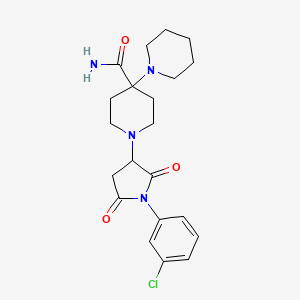 molecular formula C21H27ClN4O3 B5130225 1'-[1-(3-chlorophenyl)-2,5-dioxo-3-pyrrolidinyl]-1,4'-bipiperidine-4'-carboxamide 