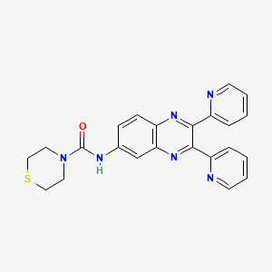 N-(2,3-di-2-pyridinyl-6-quinoxalinyl)-4-thiomorpholinecarboxamide