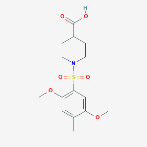 molecular formula C15H21NO6S B513024 1-(2,5-Dimethoxy-4-methylbenzenesulfonyl)piperidine-4-carboxylic acid CAS No. 941232-76-4