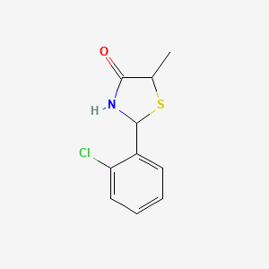 molecular formula C10H10ClNOS B5130243 2-(2-chlorophenyl)-5-methyl-1,3-thiazolidin-4-one 