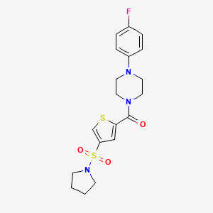 molecular formula C19H22FN3O3S2 B5130252 1-(4-fluorophenyl)-4-{[4-(1-pyrrolidinylsulfonyl)-2-thienyl]carbonyl}piperazine 