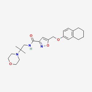 molecular formula C23H31N3O4 B5130258 N-[2-methyl-2-(4-morpholinyl)propyl]-5-[(5,6,7,8-tetrahydro-2-naphthalenyloxy)methyl]-3-isoxazolecarboxamide 