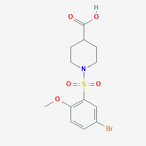 molecular formula C13H16BrNO5S B513026 1-(5-Bromo-2-methoxybenzenesulfonyl)piperidine-4-carboxylic acid CAS No. 941232-80-0