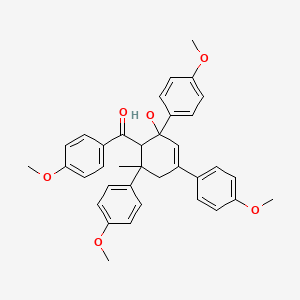 molecular formula C36H36O6 B5130263 [2-hydroxy-2,4,6-tris(4-methoxyphenyl)-6-methyl-3-cyclohexen-1-yl](4-methoxyphenyl)methanone 
