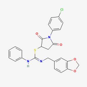 1-(4-chlorophenyl)-2,5-dioxo-3-pyrrolidinyl N-(1,3-benzodioxol-5-ylmethyl)-N'-phenylimidothiocarbamate