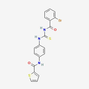 molecular formula C19H14BrN3O2S2 B5130276 N-[4-({[(2-bromobenzoyl)amino]carbonothioyl}amino)phenyl]-2-thiophenecarboxamide CAS No. 6413-04-3
