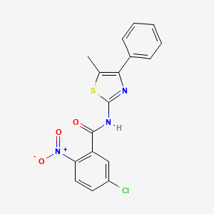 molecular formula C17H12ClN3O3S B5130281 5-chloro-N-(5-methyl-4-phenyl-1,3-thiazol-2-yl)-2-nitrobenzamide 