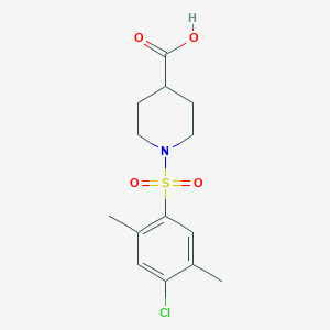 molecular formula C14H18ClNO4S B513030 1-(4-Chloro-2,5-dimethylbenzenesulfonyl)piperidine-4-carboxylic acid CAS No. 941232-85-5