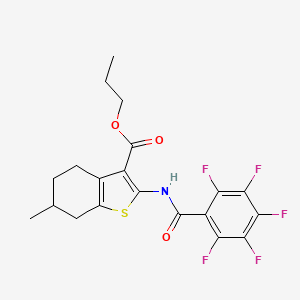 molecular formula C20H18F5NO3S B5130306 propyl 6-methyl-2-[(pentafluorobenzoyl)amino]-4,5,6,7-tetrahydro-1-benzothiophene-3-carboxylate 