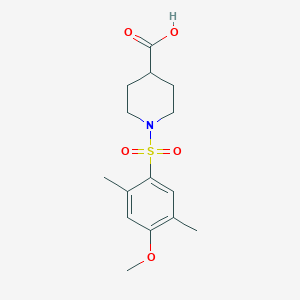 molecular formula C15H21NO5S B513031 1-(4-Methoxy-2,5-dimethylbenzenesulfonyl)piperidine-4-carboxylic acid CAS No. 941009-93-4