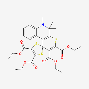 molecular formula C29H33NO8S3 B5130315 tetraethyl 5',5',6'-trimethyl-5',6'-dihydrospiro[1,3-dithiole-2,1'-thiopyrano[2,3-c]quinoline]-2',3',4,5-tetracarboxylate 