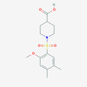 molecular formula C15H21NO5S B513032 1-(2-Methoxy-4,5-dimethylbenzenesulfonyl)piperidine-4-carboxylic acid CAS No. 941009-97-8