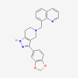 molecular formula C23H20N4O2 B5130343 8-{[3-(1,3-benzodioxol-5-yl)-1,4,6,7-tetrahydro-5H-pyrazolo[4,3-c]pyridin-5-yl]methyl}quinoline 