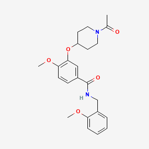 molecular formula C23H28N2O5 B5130346 3-[(1-acetyl-4-piperidinyl)oxy]-4-methoxy-N-(2-methoxybenzyl)benzamide 