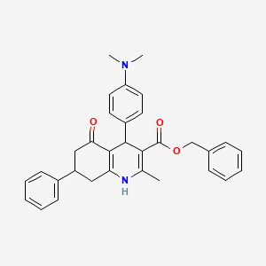 molecular formula C32H32N2O3 B5130354 benzyl 4-[4-(dimethylamino)phenyl]-2-methyl-5-oxo-7-phenyl-1,4,5,6,7,8-hexahydro-3-quinolinecarboxylate 