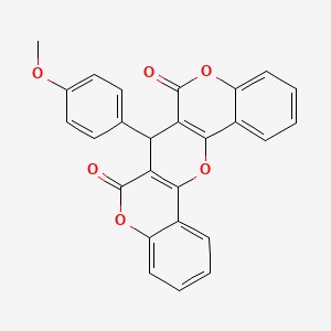 molecular formula C26H16O6 B5130357 7-(4-methoxyphenyl)-6H,7H,8H-chromeno[3',4':5,6]pyrano[3,2-c]chromene-6,8-dione 