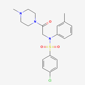 molecular formula C20H24ClN3O3S B5130365 4-chloro-N-(3-methylphenyl)-N-[2-(4-methyl-1-piperazinyl)-2-oxoethyl]benzenesulfonamide 