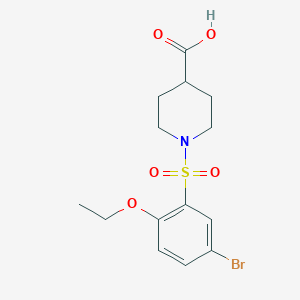 molecular formula C14H18BrNO5S B513037 1-(5-Bromo-2-ethoxybenzenesulfonyl)piperidine-4-carboxylic acid CAS No. 732271-70-4